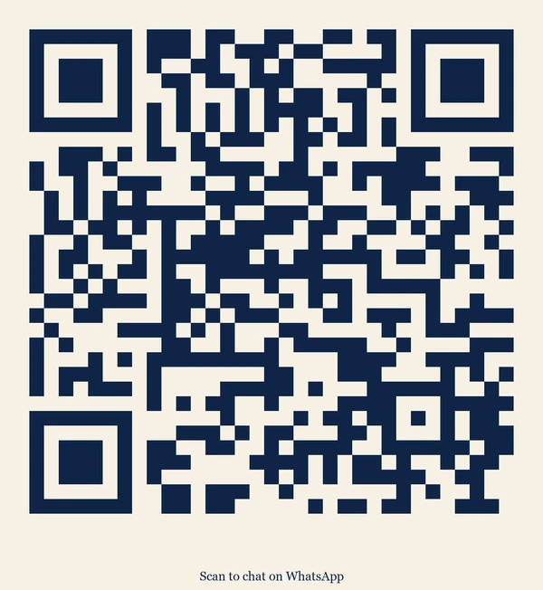 QR code to open a WhatsApp chat with Athestate about Cape Poseidon